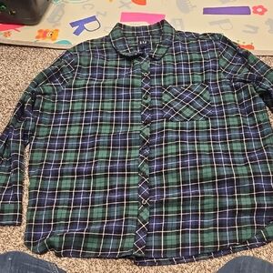 GAP Men's Casual Green and Blue Checkered Shirt Long Sleeve?